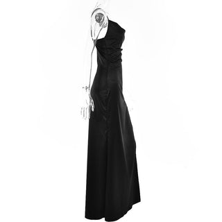 Solid sleeveless cowl neck slit ruched backless cami maxi dress - Final Sale