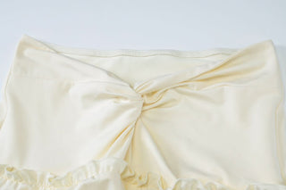 Halter v neck ruffle ruched maxi dress skirt set