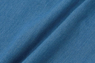 Denim ruched bowknot zip-up tank top