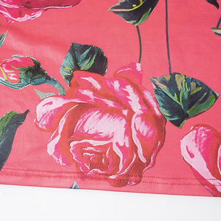 Rose print v neck backless cami mini dress