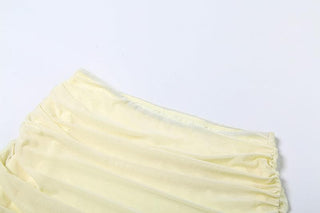 Halter ruched deep v neck high slit mesh maxi skirt set