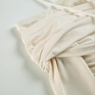 Off shoulder long sleeve ruched backless top