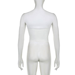 Butterfly print backless tube top