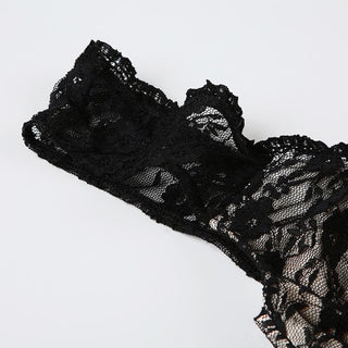Cap sleeve v neck lace knotted backless top