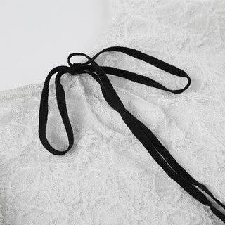 Long sleeve bowknot lace top