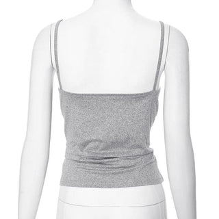 Ruffle backless ruched solid cami top