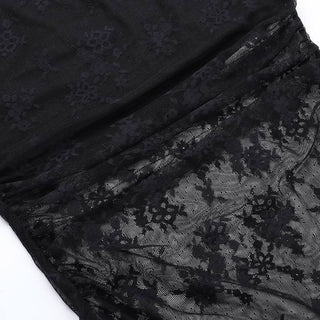 Lace cross applique irregular tube mini dress