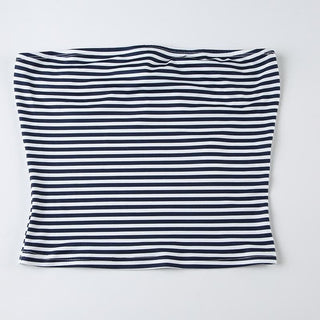 Striped print backless tube top