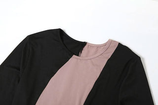 Long sleeve patchwork maxi dress