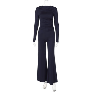 Long sleeve ruched high rise pant set