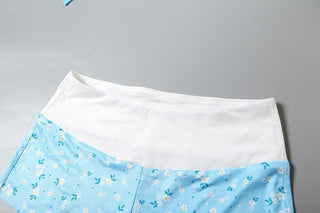 Halter self tie bowknot flower print pant set