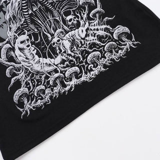 U neck abstract skull pattern tank mini dress