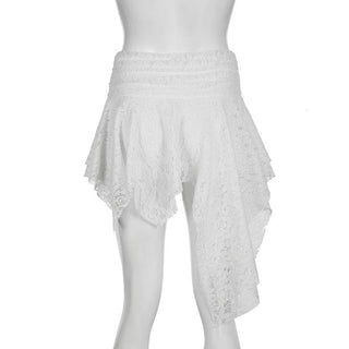 Irregular lace solid mini skirt