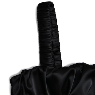 Ruched corset zip-up satin cami maxi dress