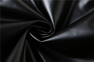 Sweetheart neck PU leather backless mini dress