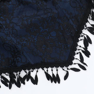 Off shoulder bowknot tassels lace top