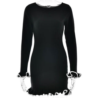 Long sleeve ruffle mini dress