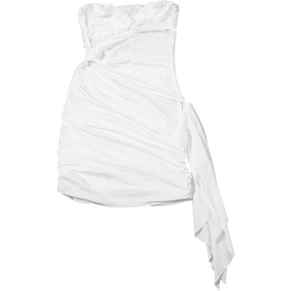 Ruffle solid ruched tube mini dress
