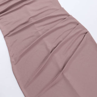 Ruched slit square neck solid cami maxi dress