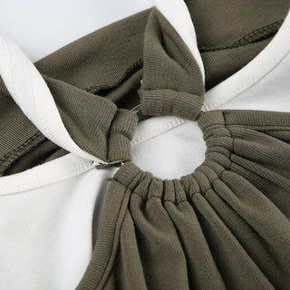 Square neck ruched o ring cami top