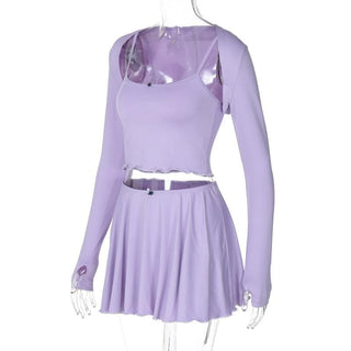 Long sleeve gloves shrug 3 piece cami pant set