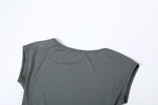 Cap sleeve solid backless maxi dress