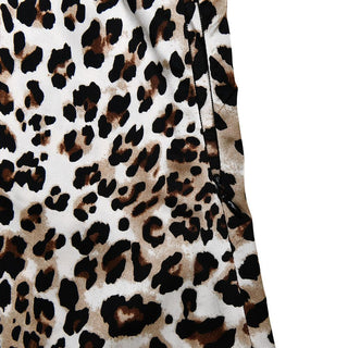 V neck leopard print lace see through cami mini dress