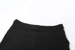 Halter backless textured solid short pant set