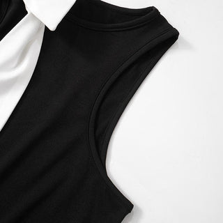 Crew neck bowknot applique tank top