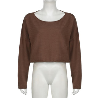 Long sleeve knitted solid top