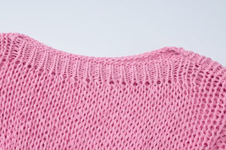 Long sleeve crewneck knitted solid top