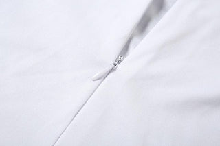 Short sleeve crewneck body print zip-up jumpsuit