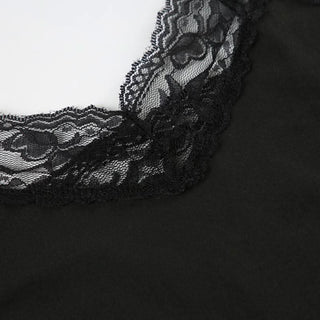 Lace hem bowknot cami bodysuit