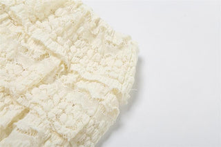 Crewneck cap sleeve textured ruched solid mini skirt set