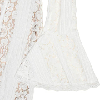 Long flared sleeve off shoulder lace mini dress-final-sale