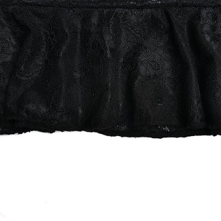 U neck lace solid see through bowknot cami mini skirt set