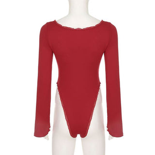 Ruched long sleeve v neck button ruffle bodysuit