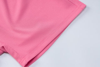 Ribbed sleeveless u neck solid romper