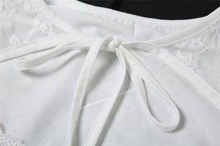 Long flared sleeve corset lace self tie top