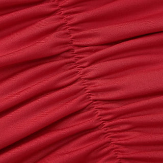 Deep V neck ruched solid mini dress