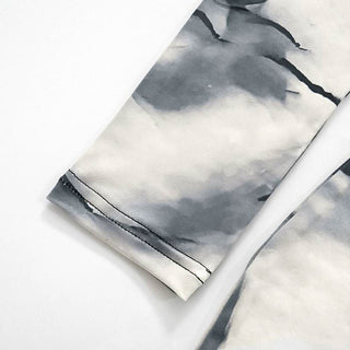 Off shoulder tie dye print long sleeve mini dress