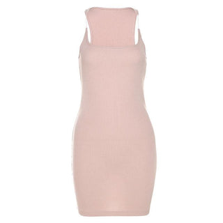 U neck solid cami mini dress