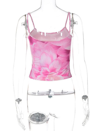 U neck flower print cami top