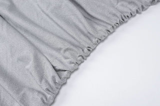 Long sleeve off shoulder ruched maxi dress