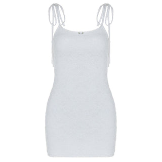 U neck knotted lace cami mini dress