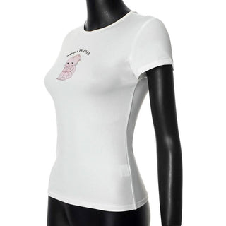 Crewneck short sleeve doll pattern contrast top