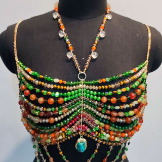 Halter pendant hollow out o ring cut out top