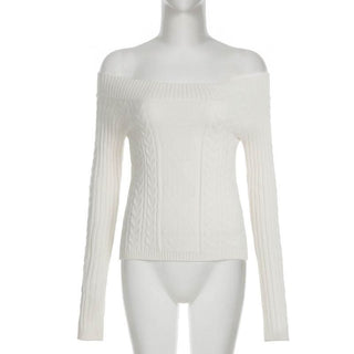 Off shoulder long sleeve sweater top
