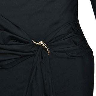 Long sleeve ruched metal applique mini dress