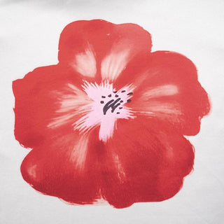 Crew neck short sleeve flower print top